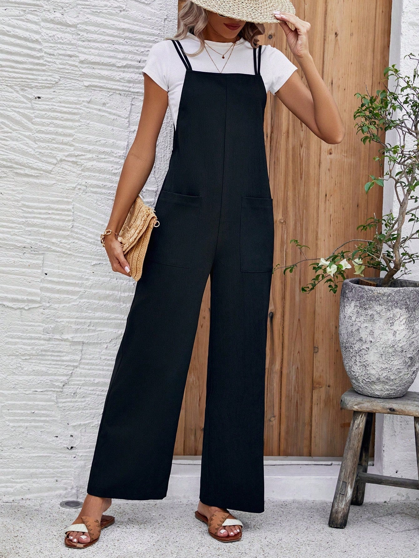 PETITE Women'S Spaghetti Strap Jumpsuit