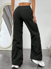 Coolane Elastic Waist Pleated Long Pants