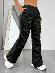 Coolane Elastic Waist Pleated Long Pants