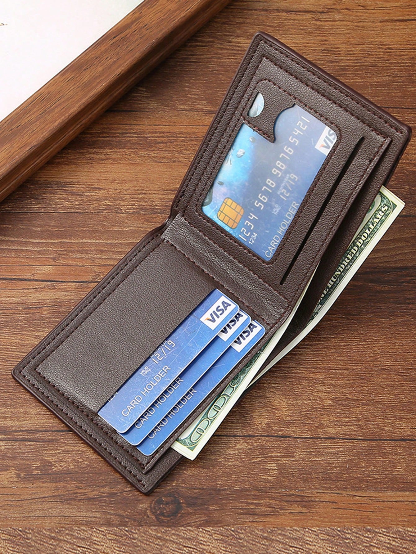 Men'S Multi-Card Slot Ultra-Thin Wallet Lightweight Modern Fashionable Portable Credit Card Id Card Money Cash Folding Card Holder