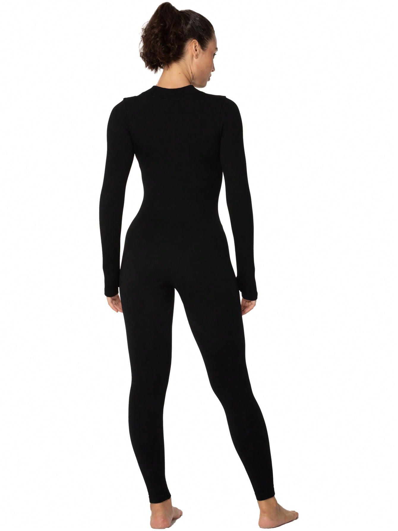 Women's Seamless Yoga Fitness Sports Tight Long Sleeve Jumpsuit