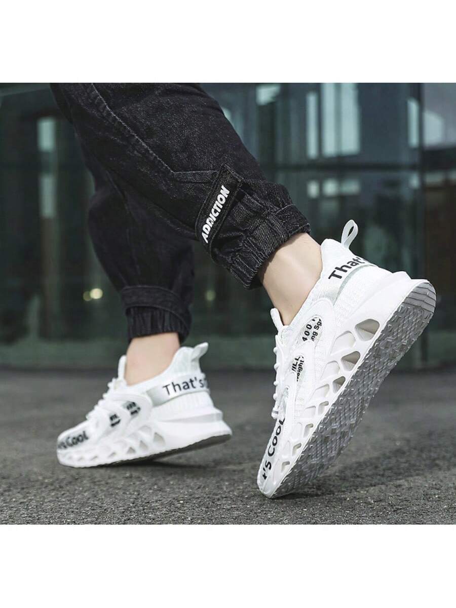 Women'S Letter Pattern Front Lace-Up Running Shoes, Sports And Casual Shoes