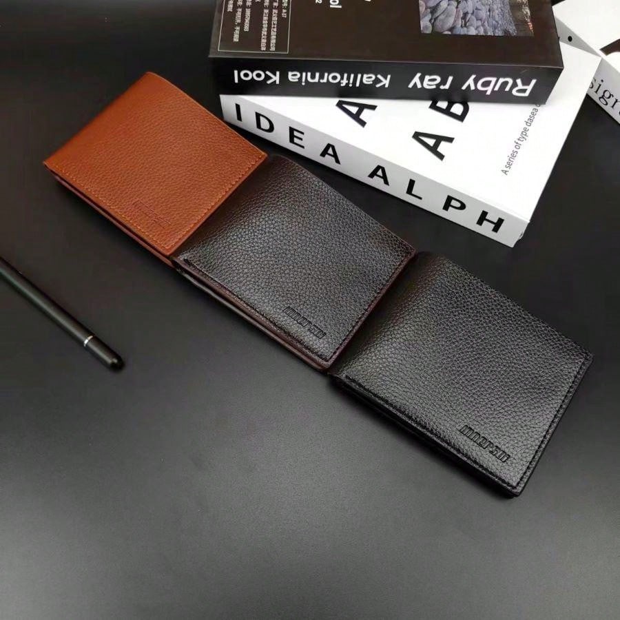 1pc Business Men'S Vintage Short Wallet Solid Loose-Leaf Coin Bag Small Wallet Large Capacity Document Bag Card Wallet Wallet