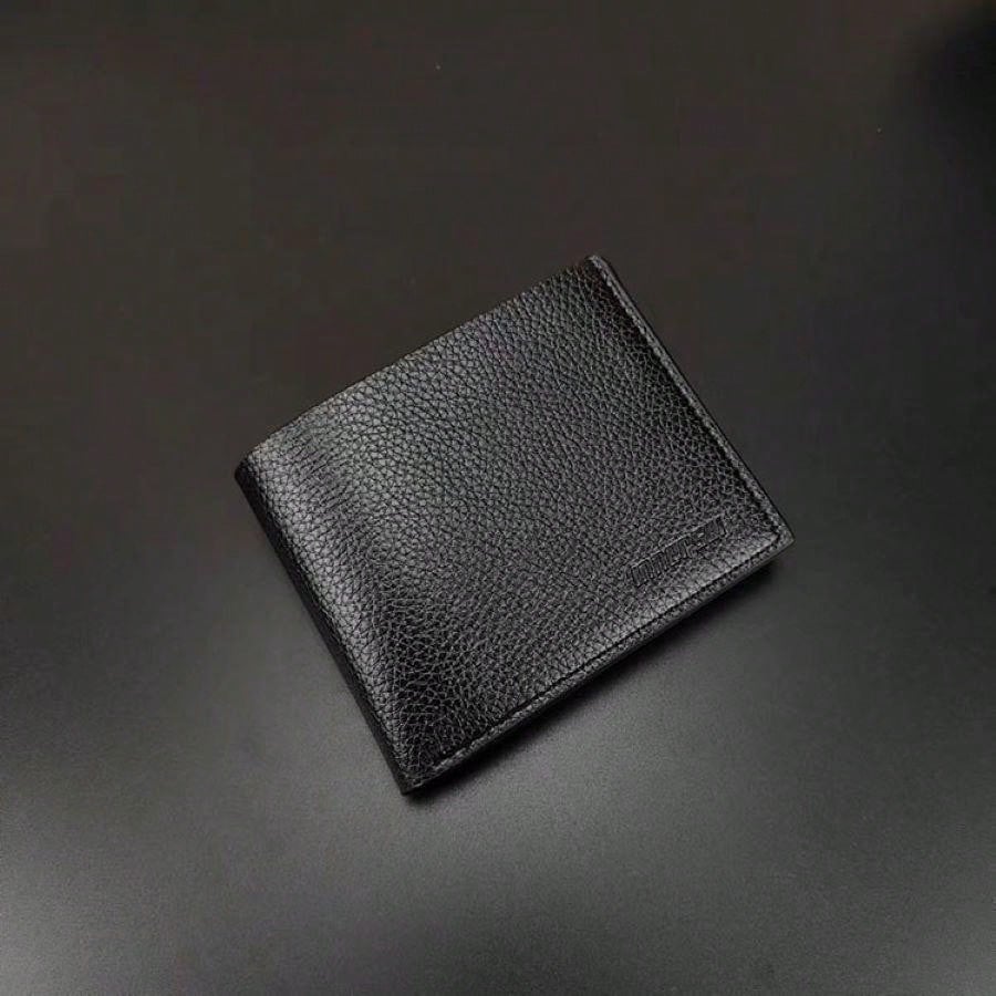 1pc Business Men'S Vintage Short Wallet Solid Loose-Leaf Coin Bag Small Wallet Large Capacity Document Bag Card Wallet Wallet