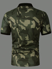 Manfinity Homme Men'S Camouflage Short Sleeve Polo Shirt