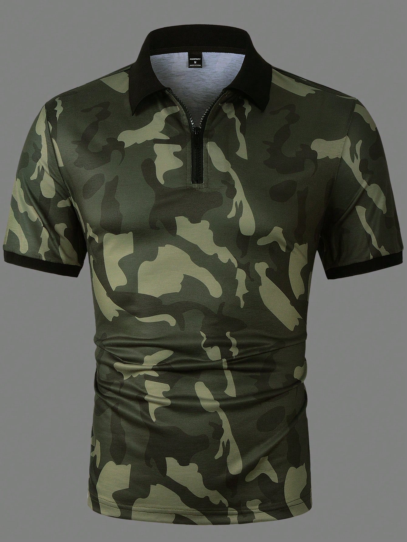 Manfinity Homme Men'S Camouflage Short Sleeve Polo Shirt