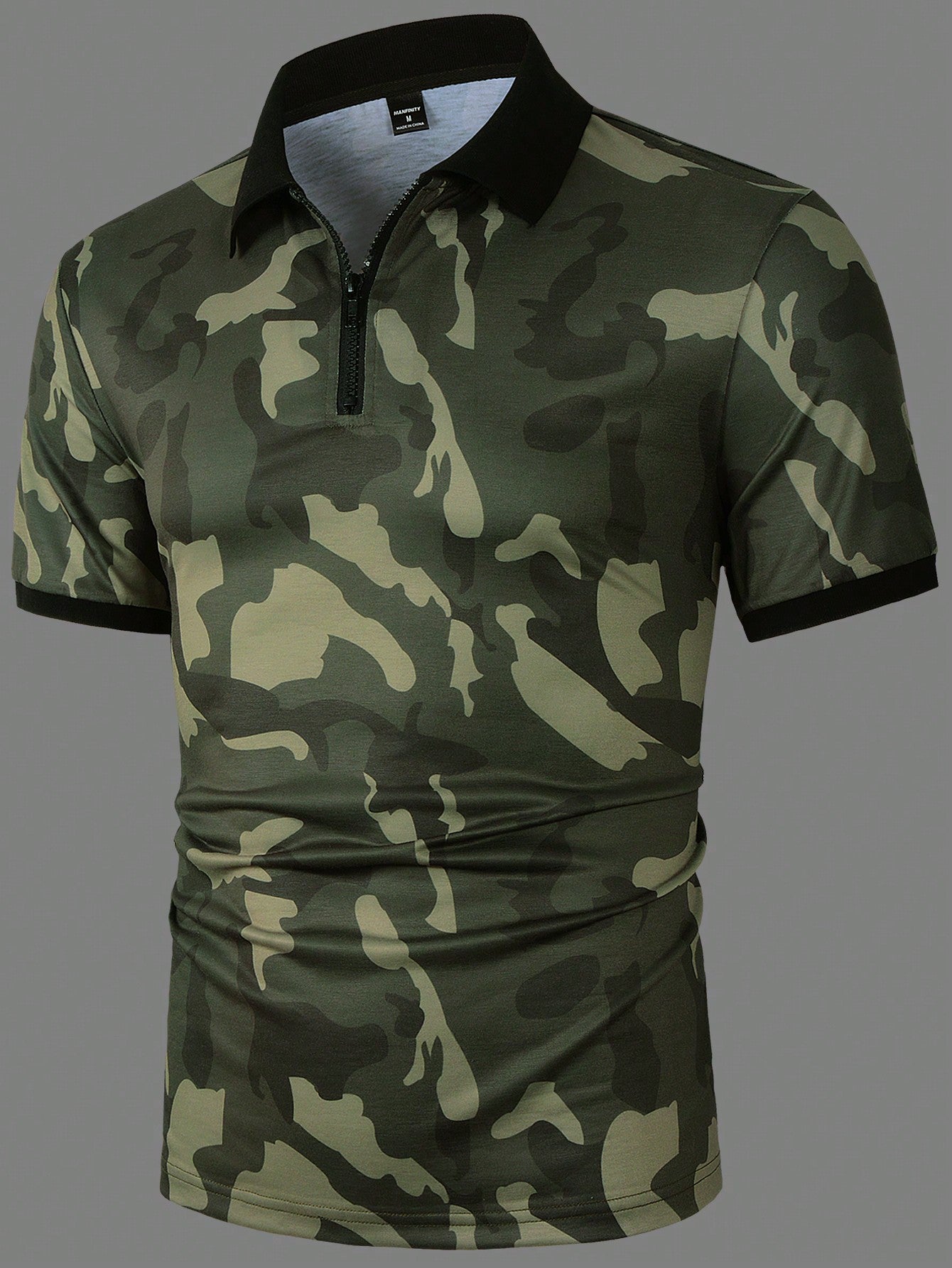 Manfinity Homme Men'S Camouflage Short Sleeve Polo Shirt