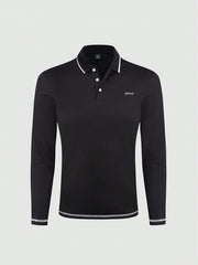 Manfinity Homme Men'S Color-Block Stitching Long Sleeve Polo Shirt