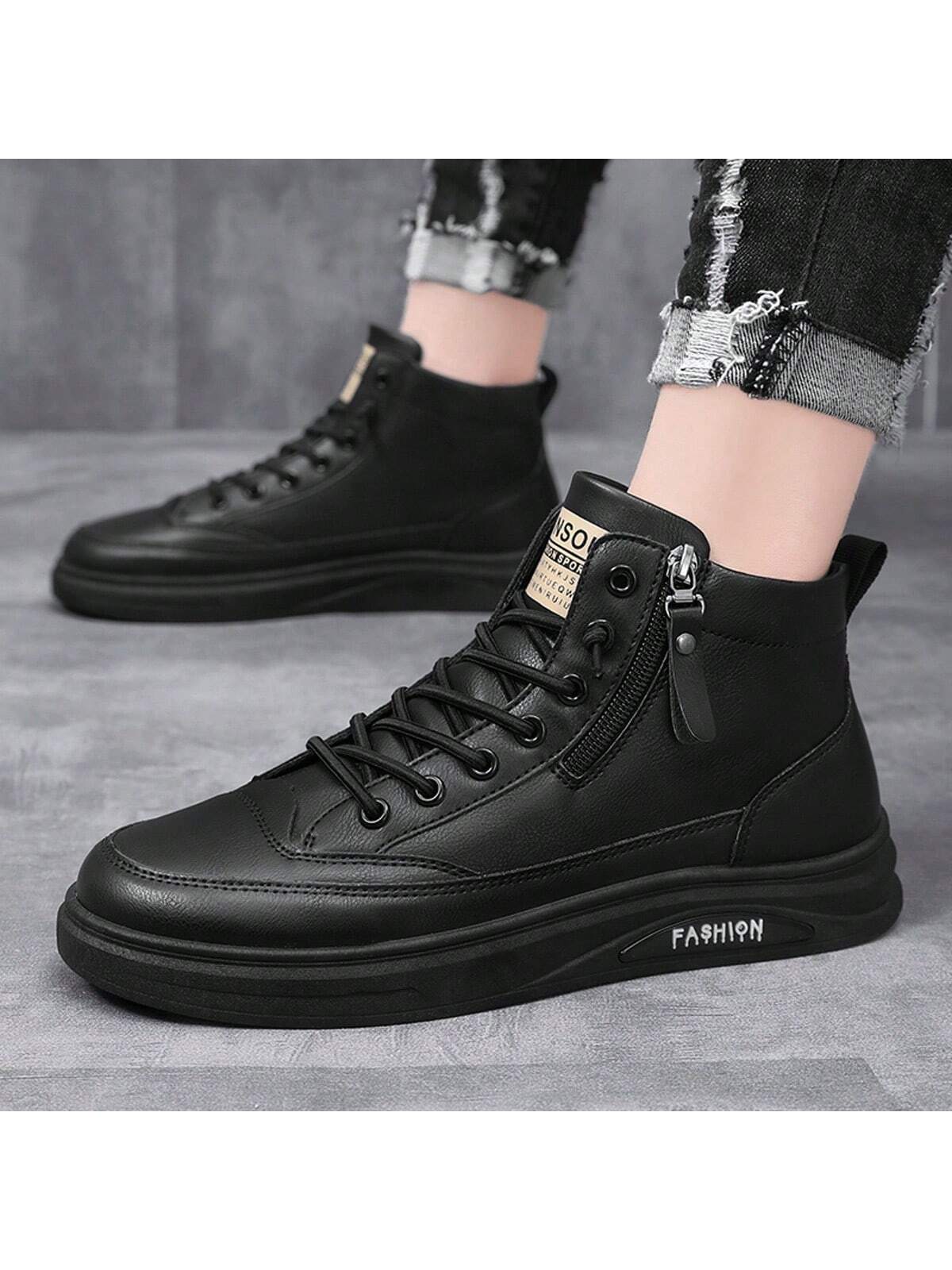 Men'S Boots British Style Casual High-Top Sneakers Trendy And Fashionable Ankle Boots Winter New Arrival