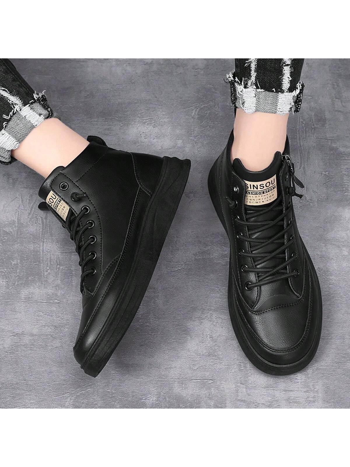 Men'S Boots British Style Casual High-Top Sneakers Trendy And Fashionable Ankle Boots Winter New Arrival