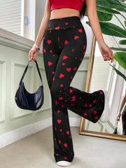 EZwear Women'S Love Print Flared Trousers