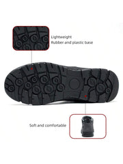 Indestructible Men'S Anti-Fire Steel Toe Safety Shoes For All Seasons, Anti-Smashing And Anti-Puncture Protective Work Boots