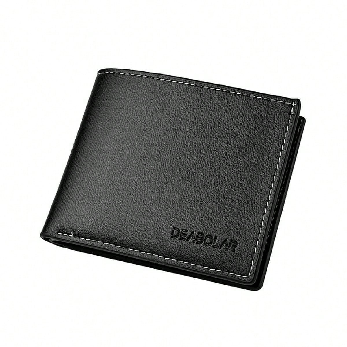 1pc Casual 'S Wallet Ultra Slim High Capacity Bifold Short Horizontal Men'S Leather Wallet