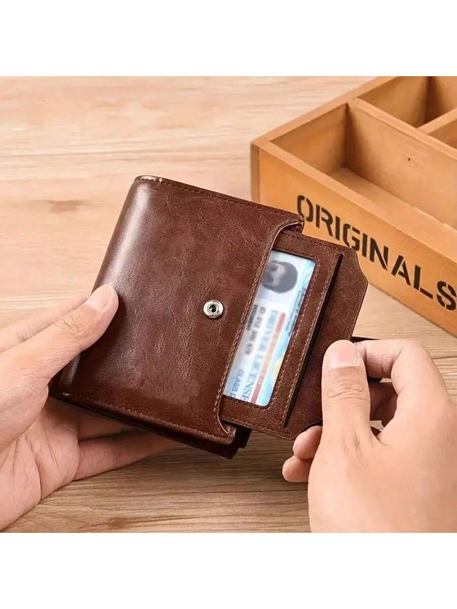 Men's Coin Purse Wallet Man PU Leather Wallet Zipper Card Holder Money Bag Wallet Male