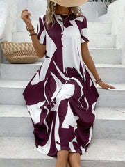 Random Printed Cocoon Shaped Dress