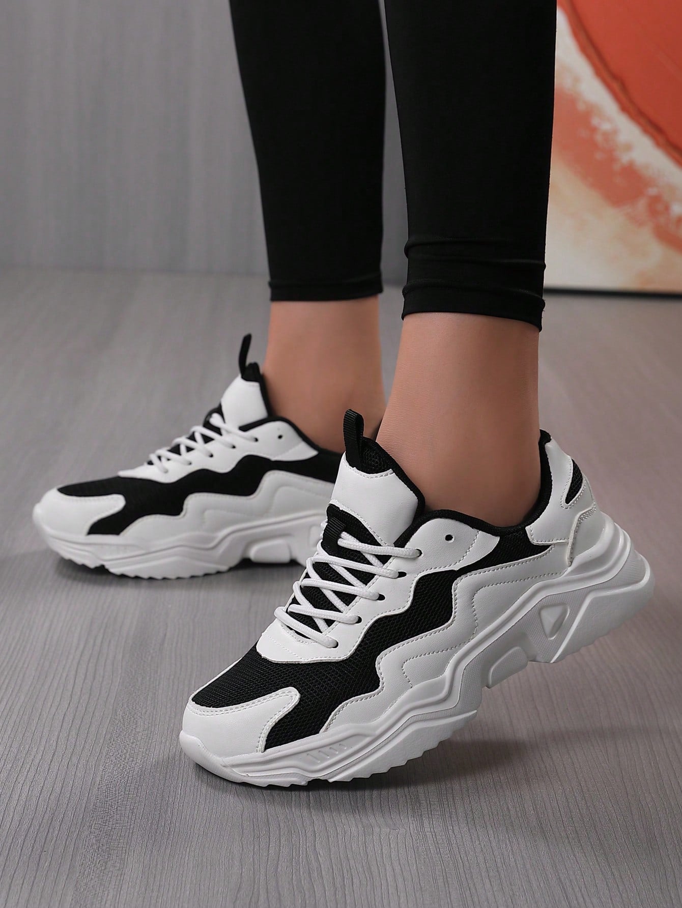 Women'S White Breathable Mesh Sneakers, Comfortable Low Top Lace Up Shoes, Women'S Casual Walking Shoes