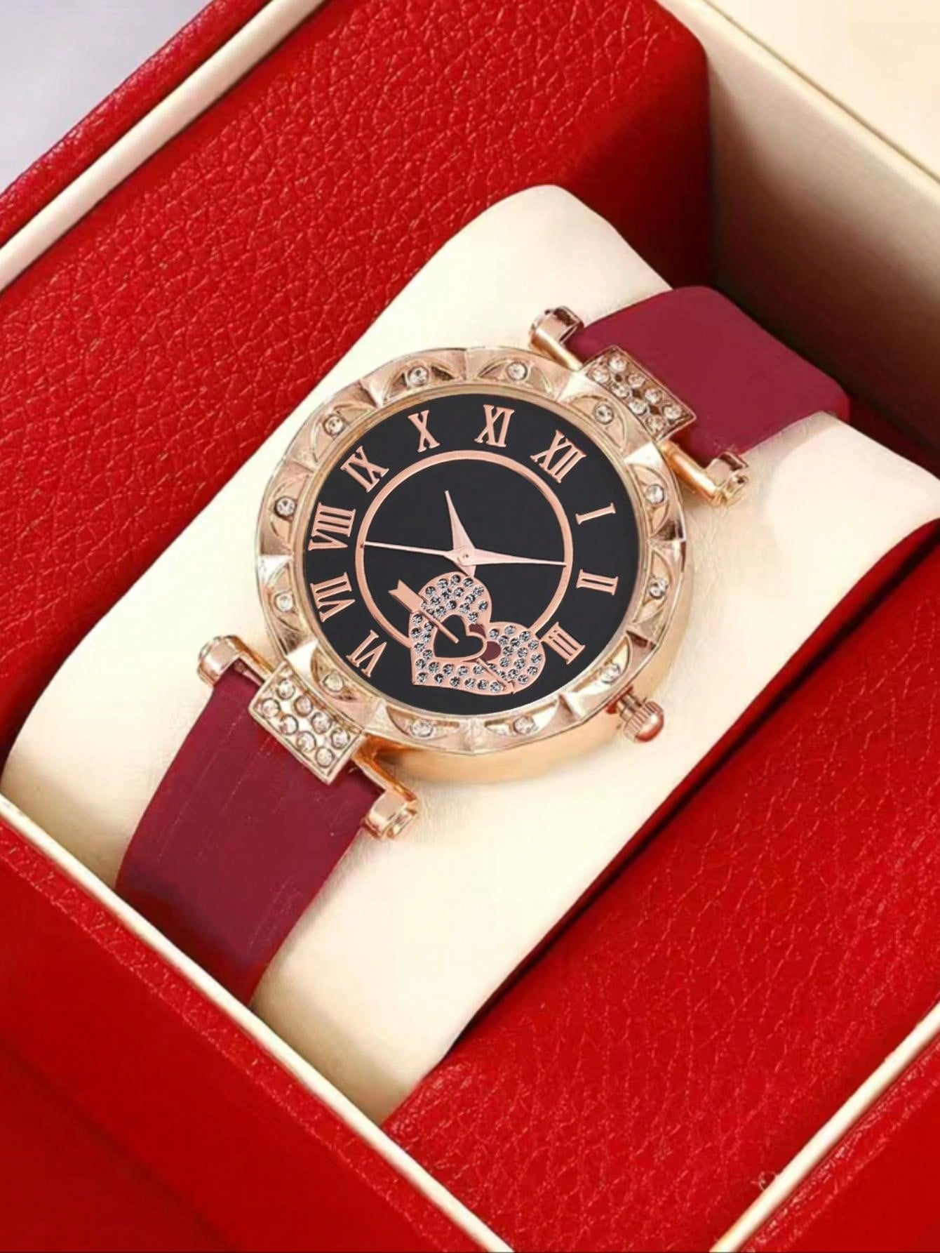 1 Women'S Quartz Watch Luxury Rhinestone Watch + Jewelry Set