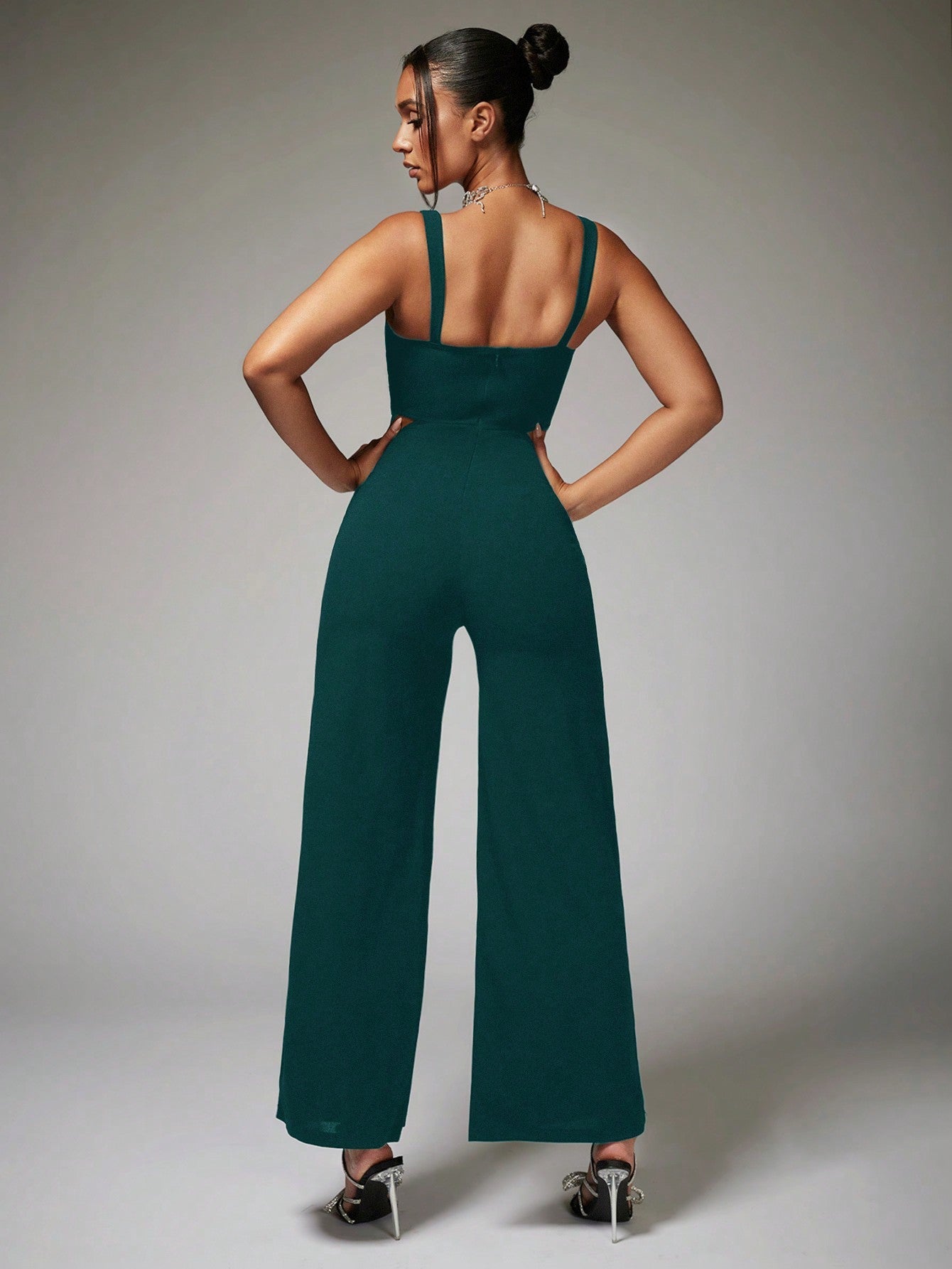 BAE Cut Out Waist Wide Leg Cami Jumpsuit