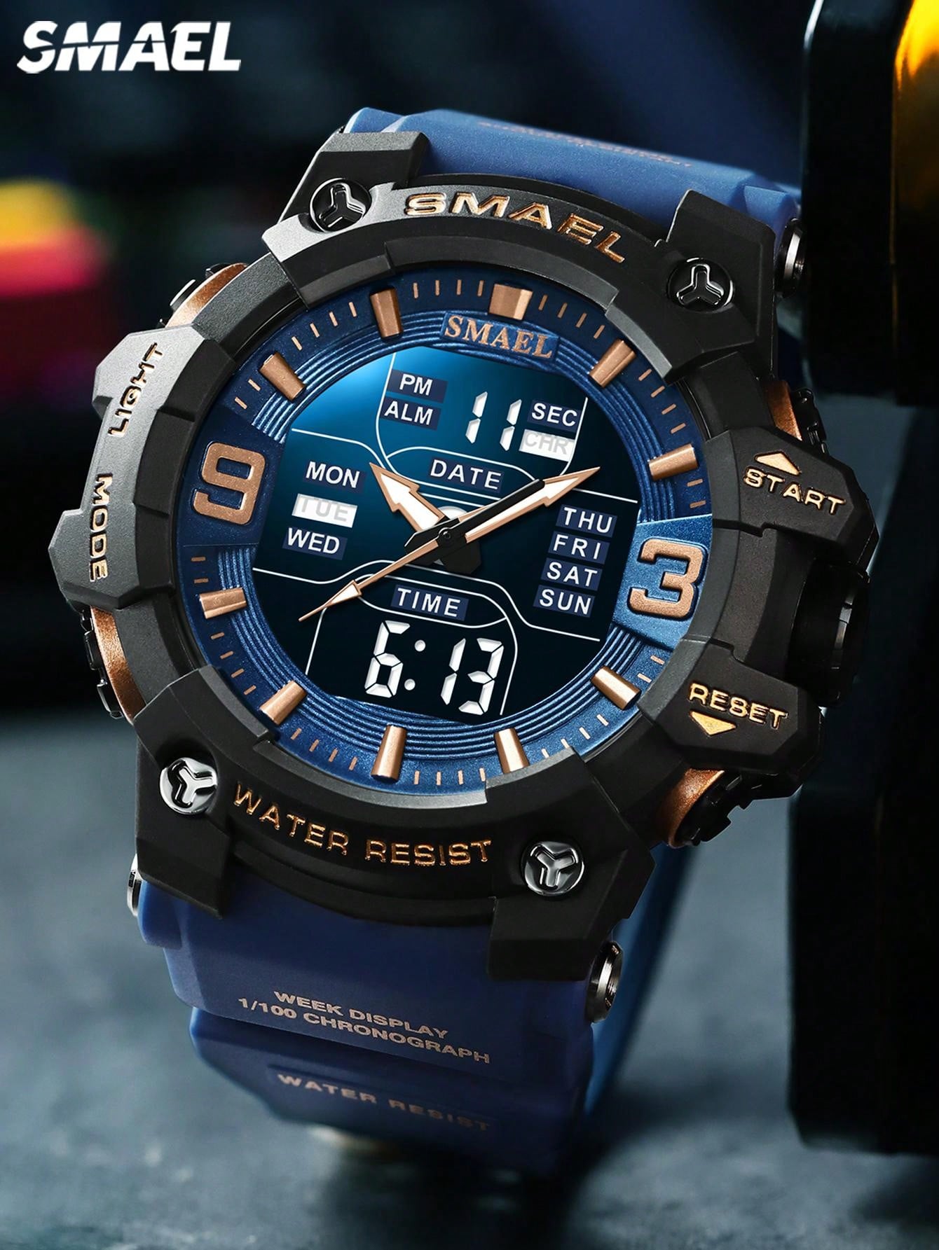 1pc Smael Sport Waterproof Electronic Watch