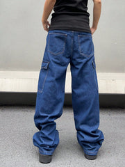 Manfinity Homme Men'S Straight Leg Jeans With Workwear-Inspired Pockets