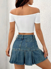 Women's Off-Shoulder Cropped T-Shirt