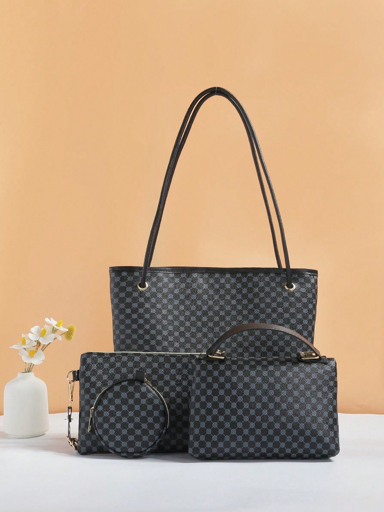 Fashionable Plaid Pattern Women'S Combination Bag