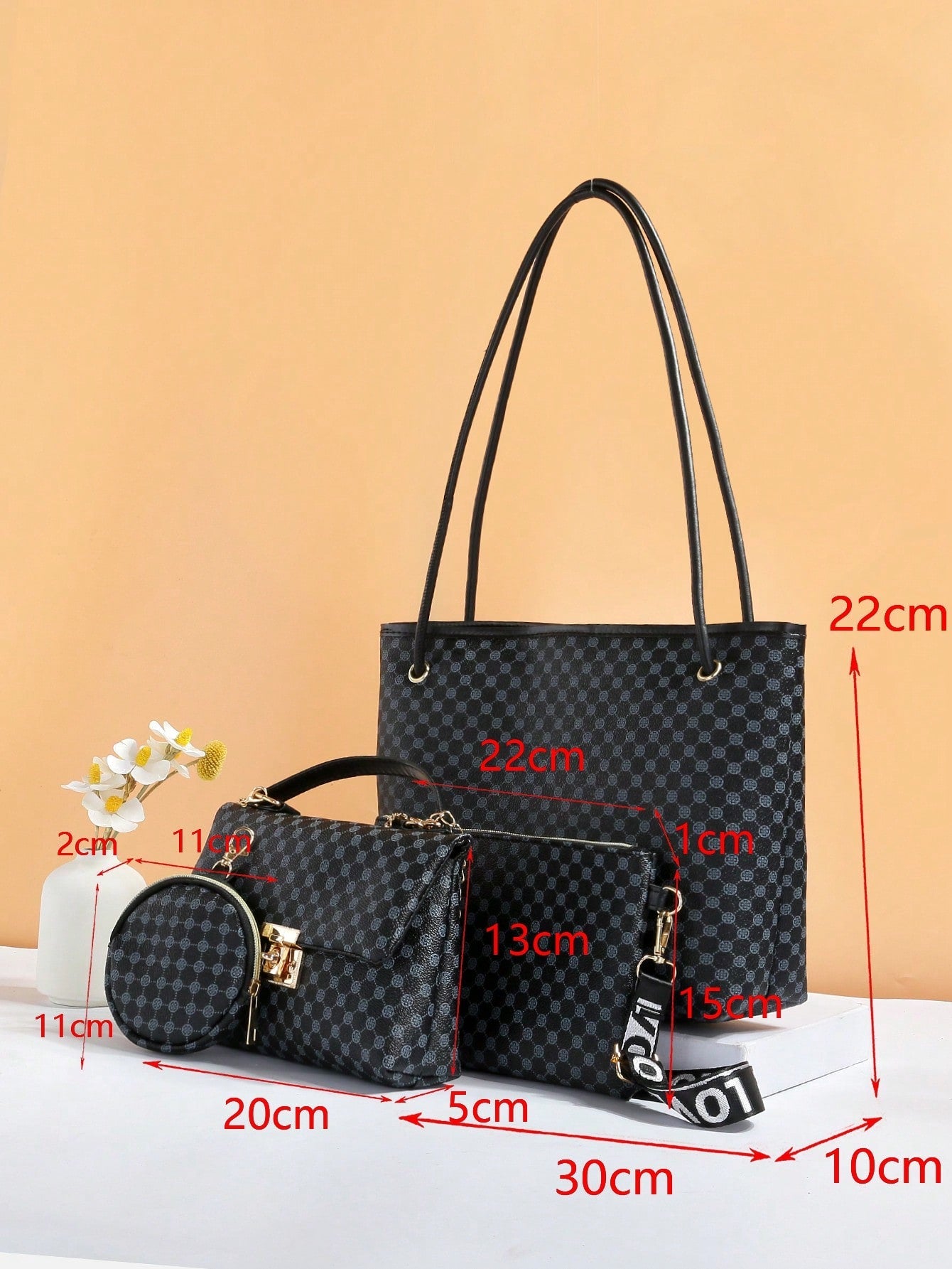 Fashionable Plaid Pattern Women'S Combination Bag