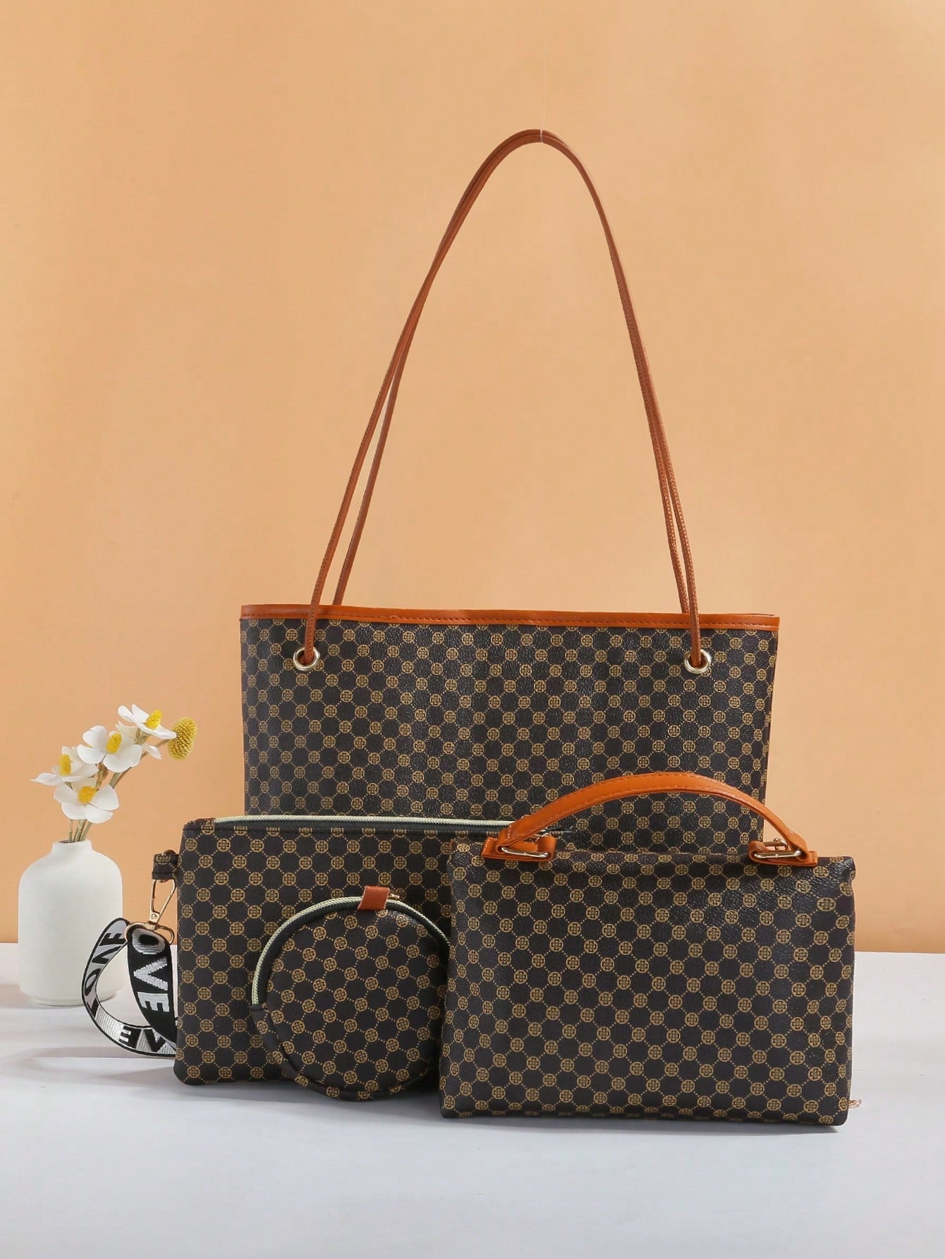 Fashionable Plaid Pattern Women'S Combination Bag