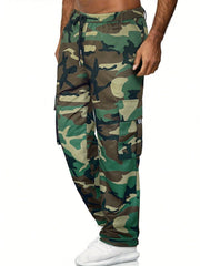 Manfinity EMRG Men's Camouflage Print Drawstring Waist Cargo Pants