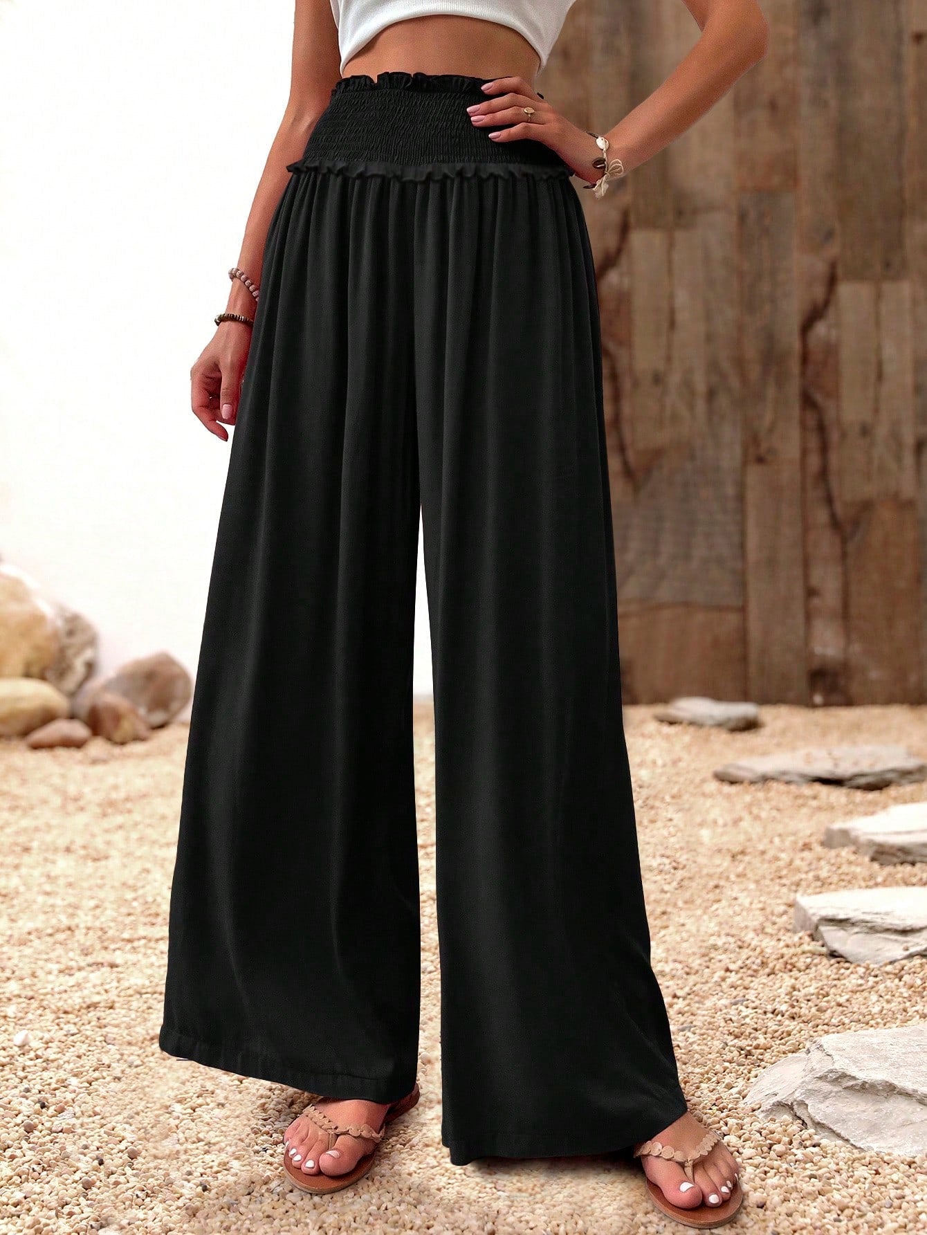 High Waist Wide Leg Palazzo Pants