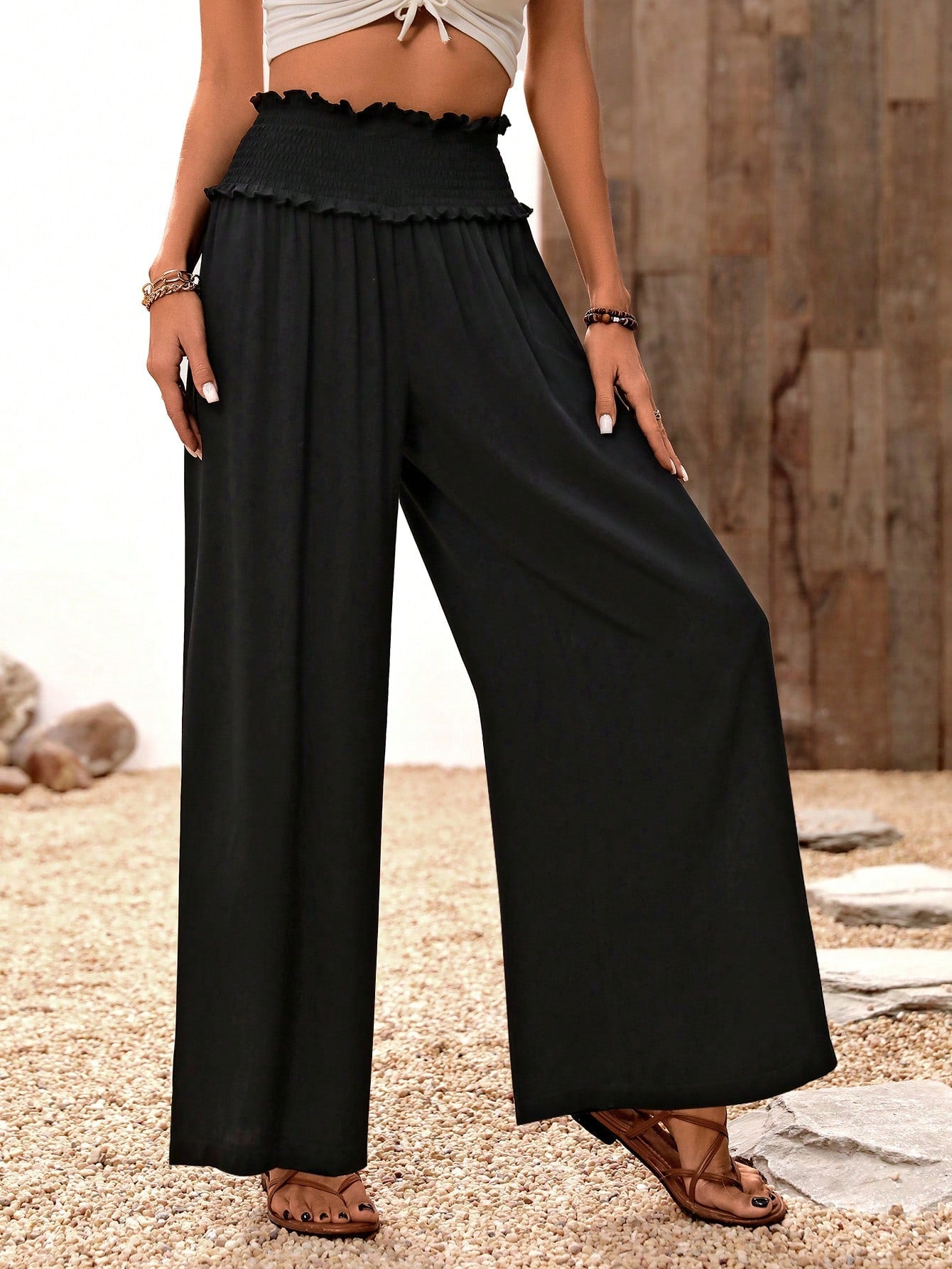 High Waist Wide Leg Palazzo Pants