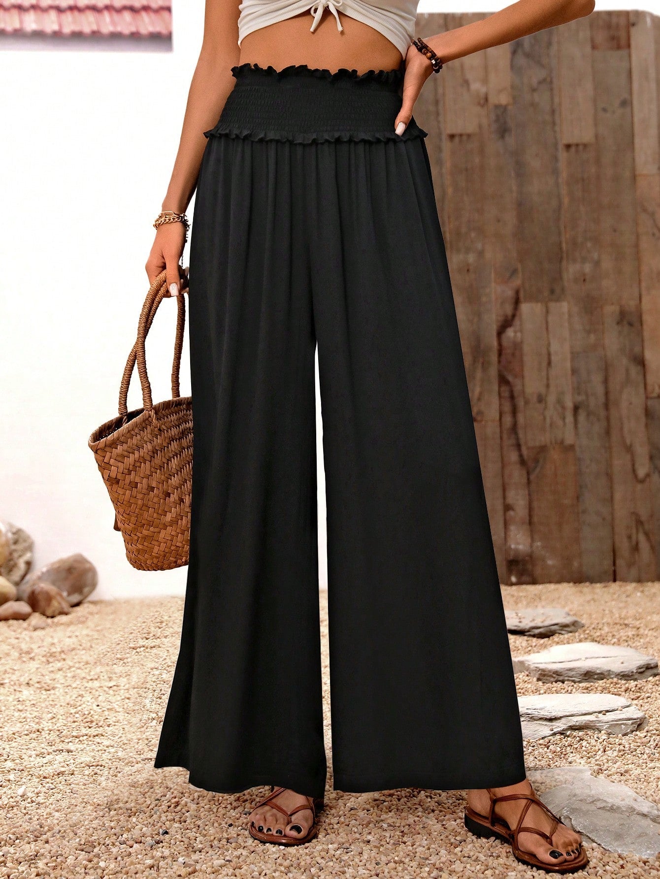 High Waist Wide Leg Palazzo Pants