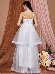 LOVE&LEMONADE Glitter Mesh Splice Cami Wedding Dress