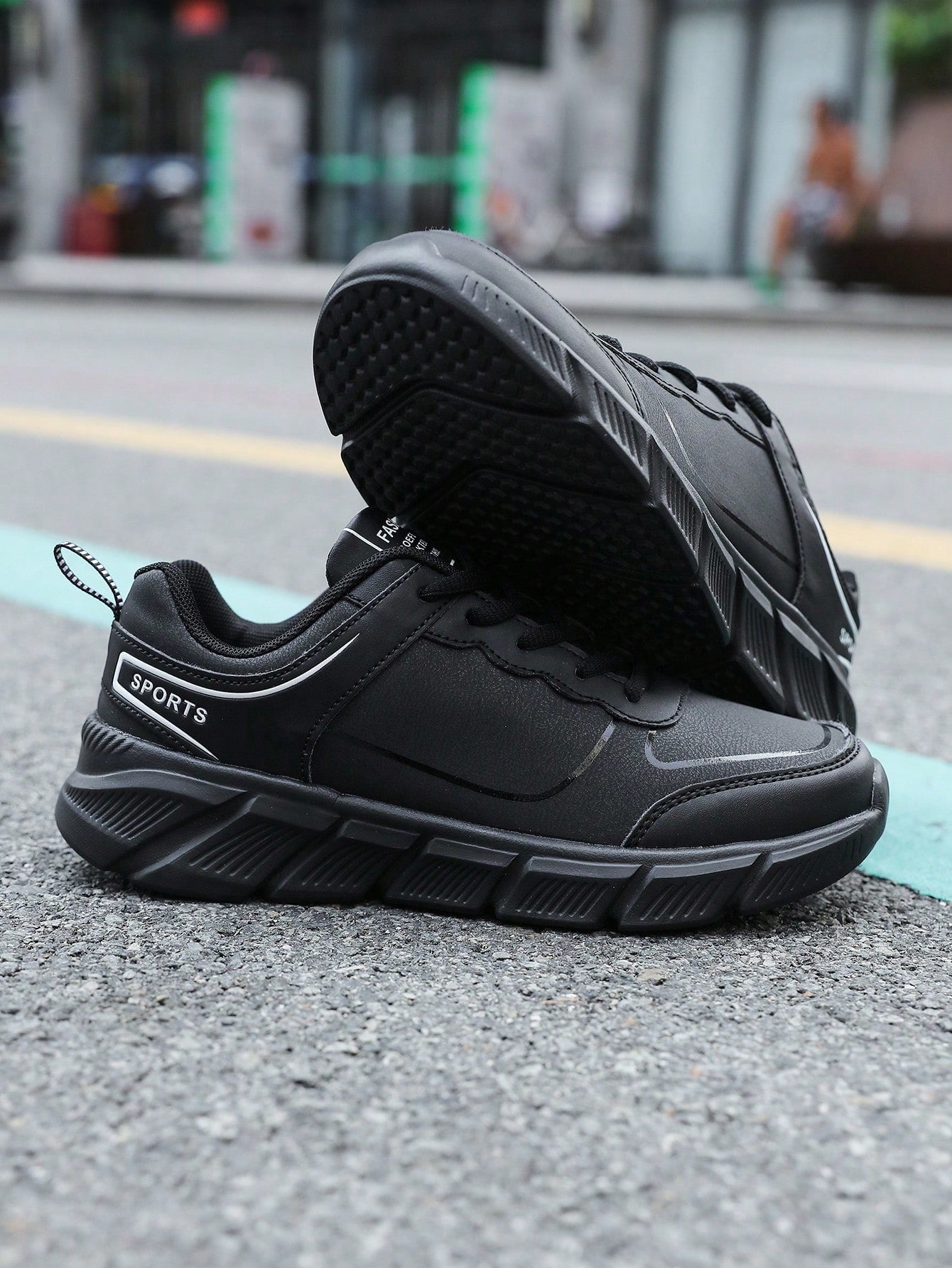 Ladies' Sports Running Shoes For Spring And Autumn, Fashionable, Casual, Waterproof, Anti-Slip, Large Size Leather Upper