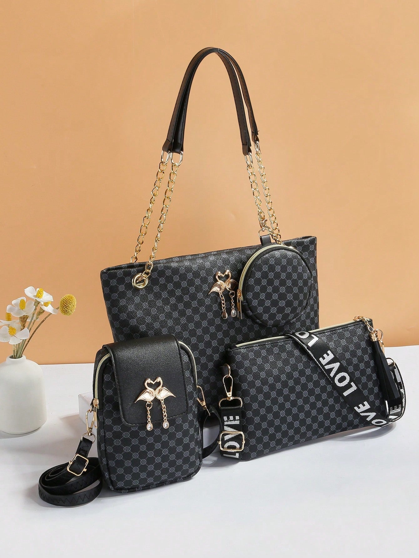 Trendy And Fashionable New Style Mini Women'S Combination Bag With Tote, Crossbody And Single Shoulder Options