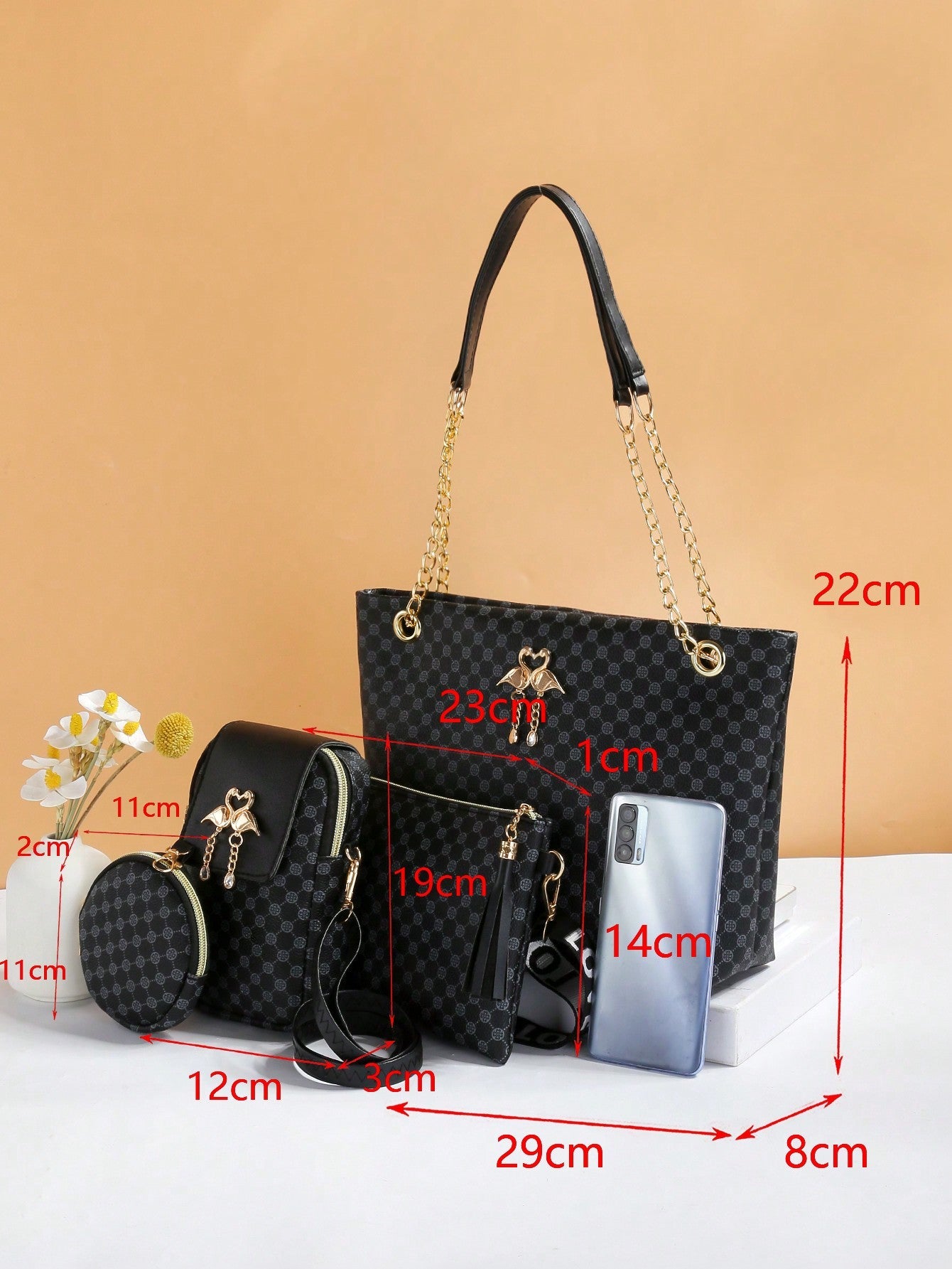 Trendy And Fashionable New Style Mini Women'S Combination Bag With Tote, Crossbody And Single Shoulder Options