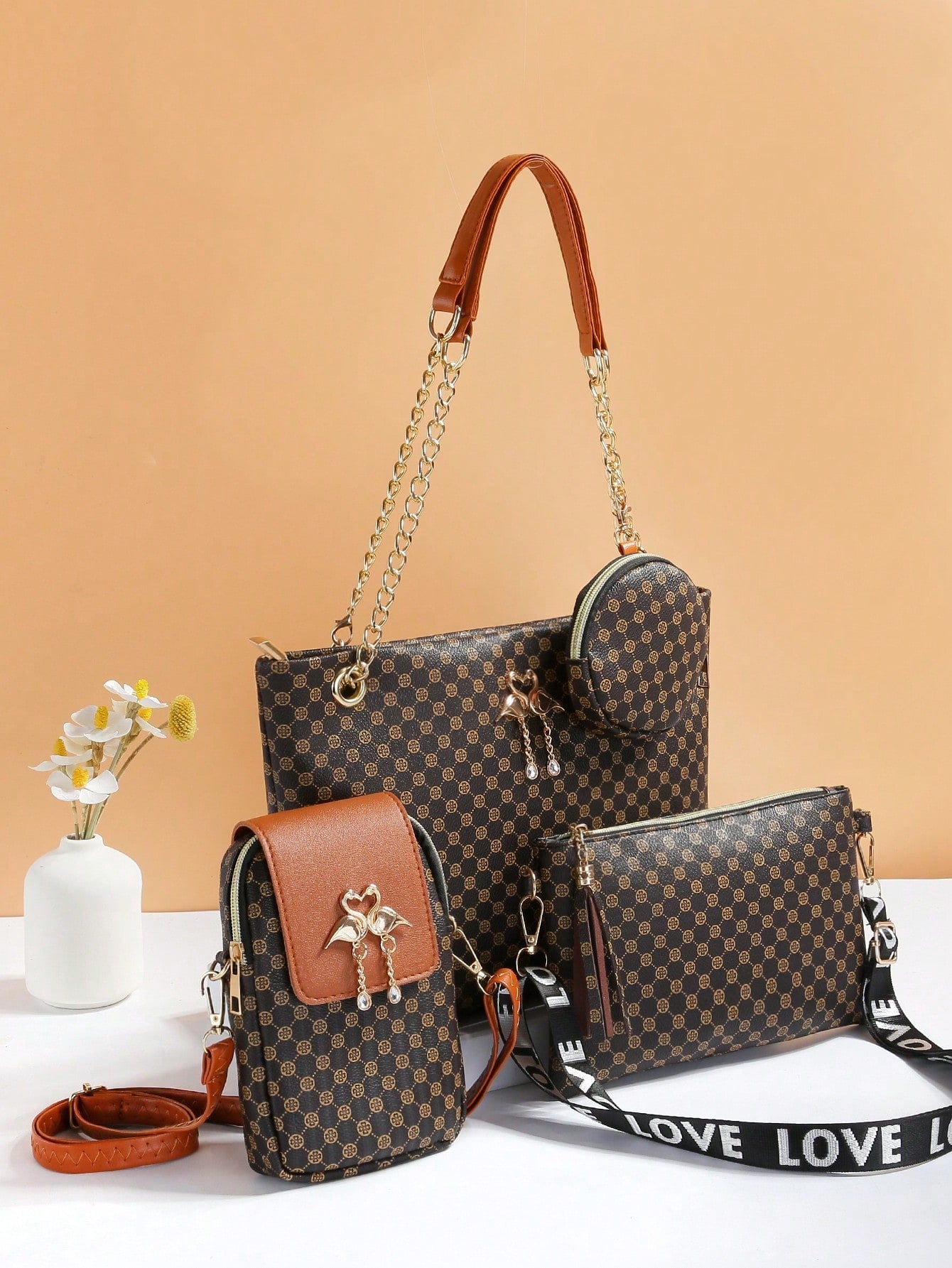 Trendy And Fashionable New Style Mini Women'S Combination Bag With Tote, Crossbody And Single Shoulder Options