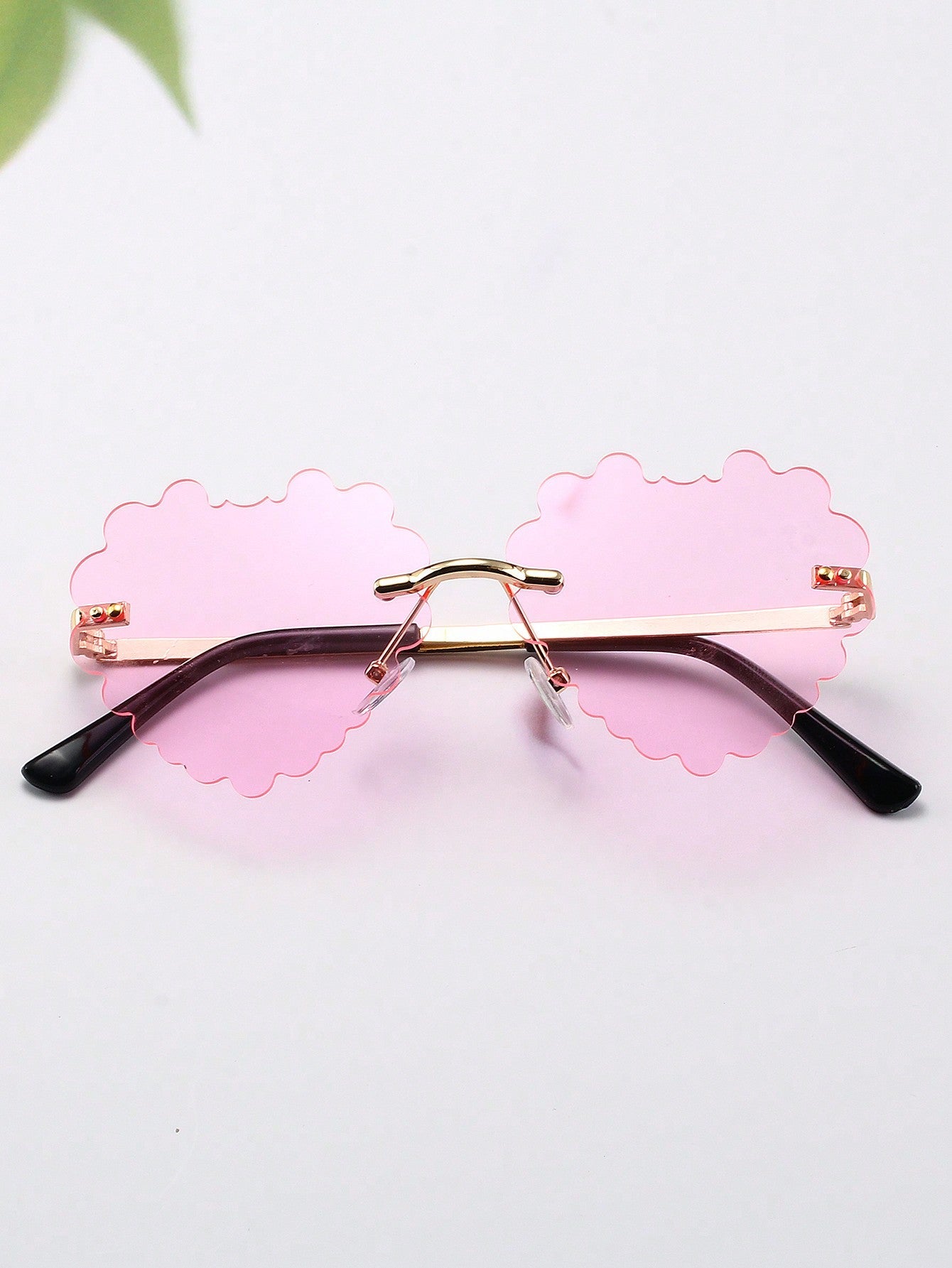 1pair Women'S Pc Decorated Heart Shaped Fashion Sunglasses Suitable For Christmas, Holiday Parties