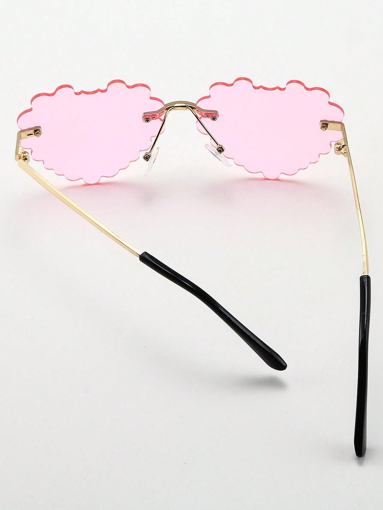 1pair Women'S Pc Decorated Heart Shaped Fashion Sunglasses Suitable For Christmas, Holiday Parties