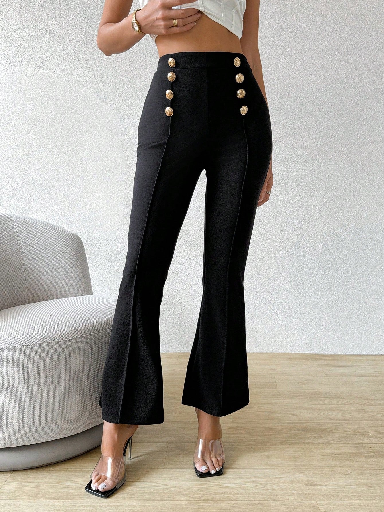 Privé Women'S Double Breasted Flared Pants