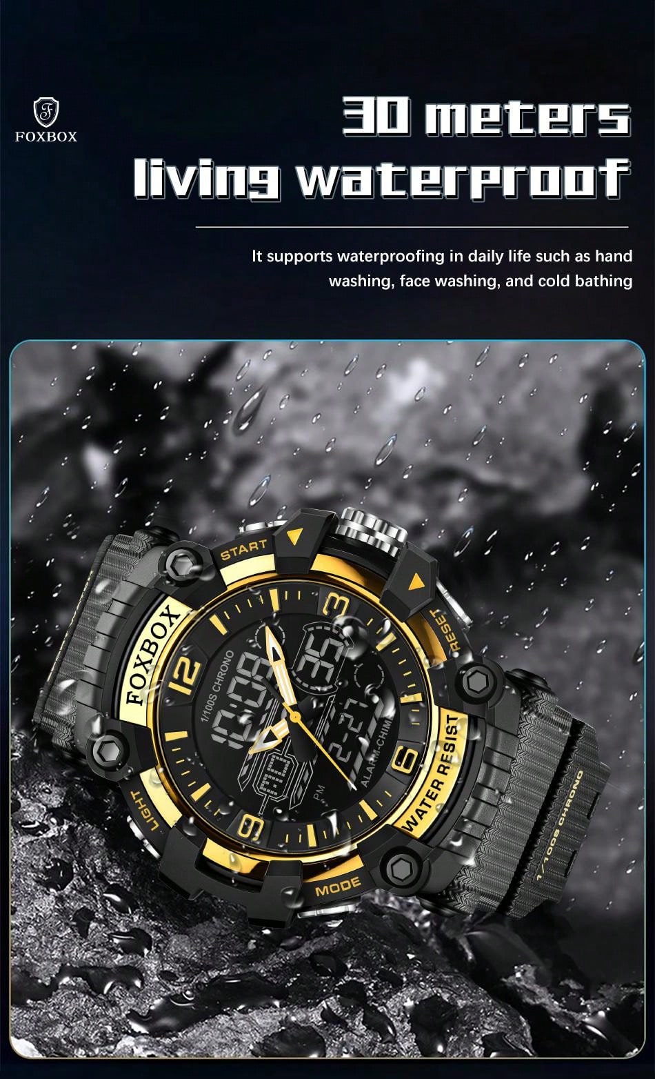 New LIGE  Watches For Men Luxury Sport Chronograph Alarm WristWatch Waterproof Quartz Big Clock Digital Male Watch