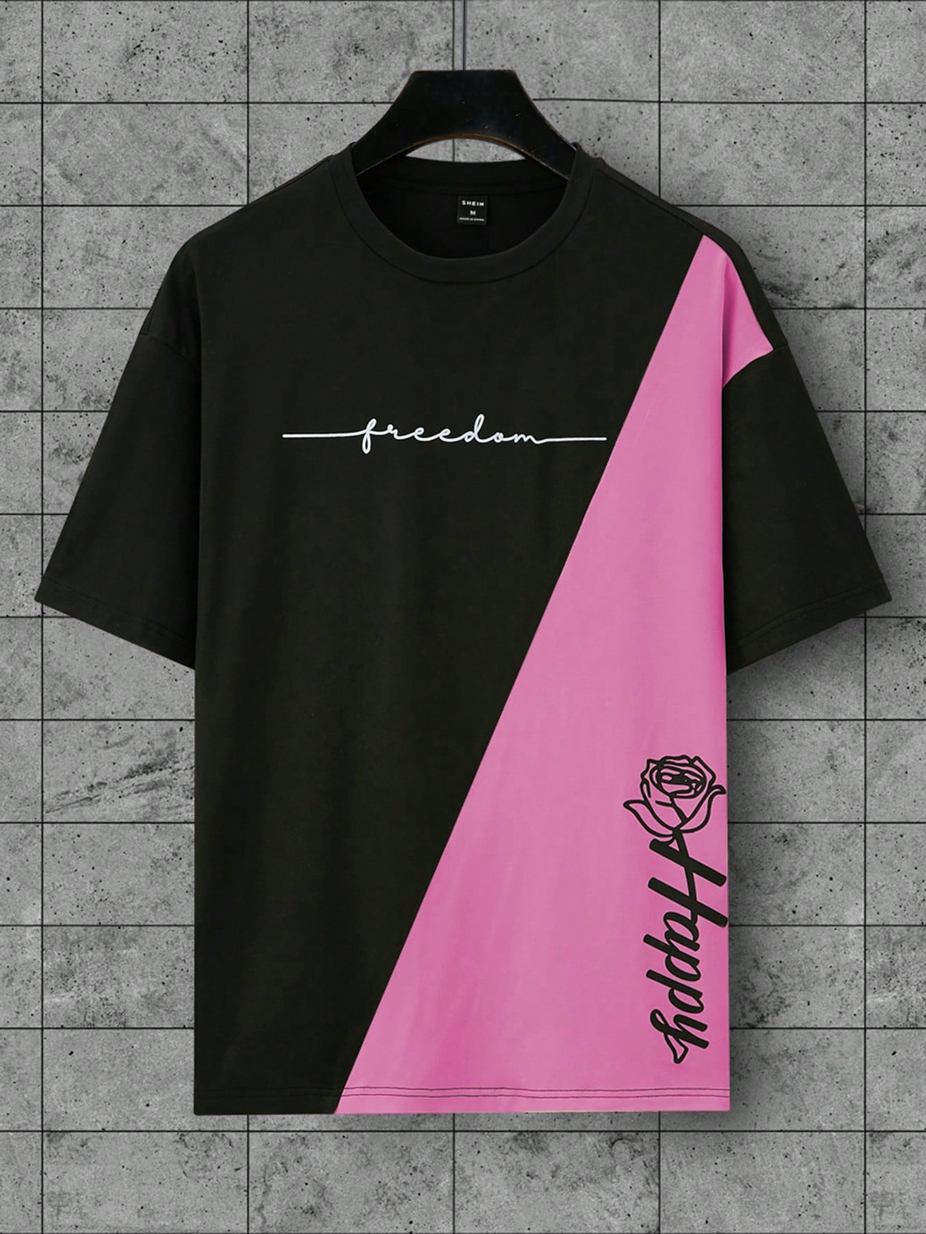 Manfinity EMRG Men's Short Sleeve T-Shirt With Rose Pattern