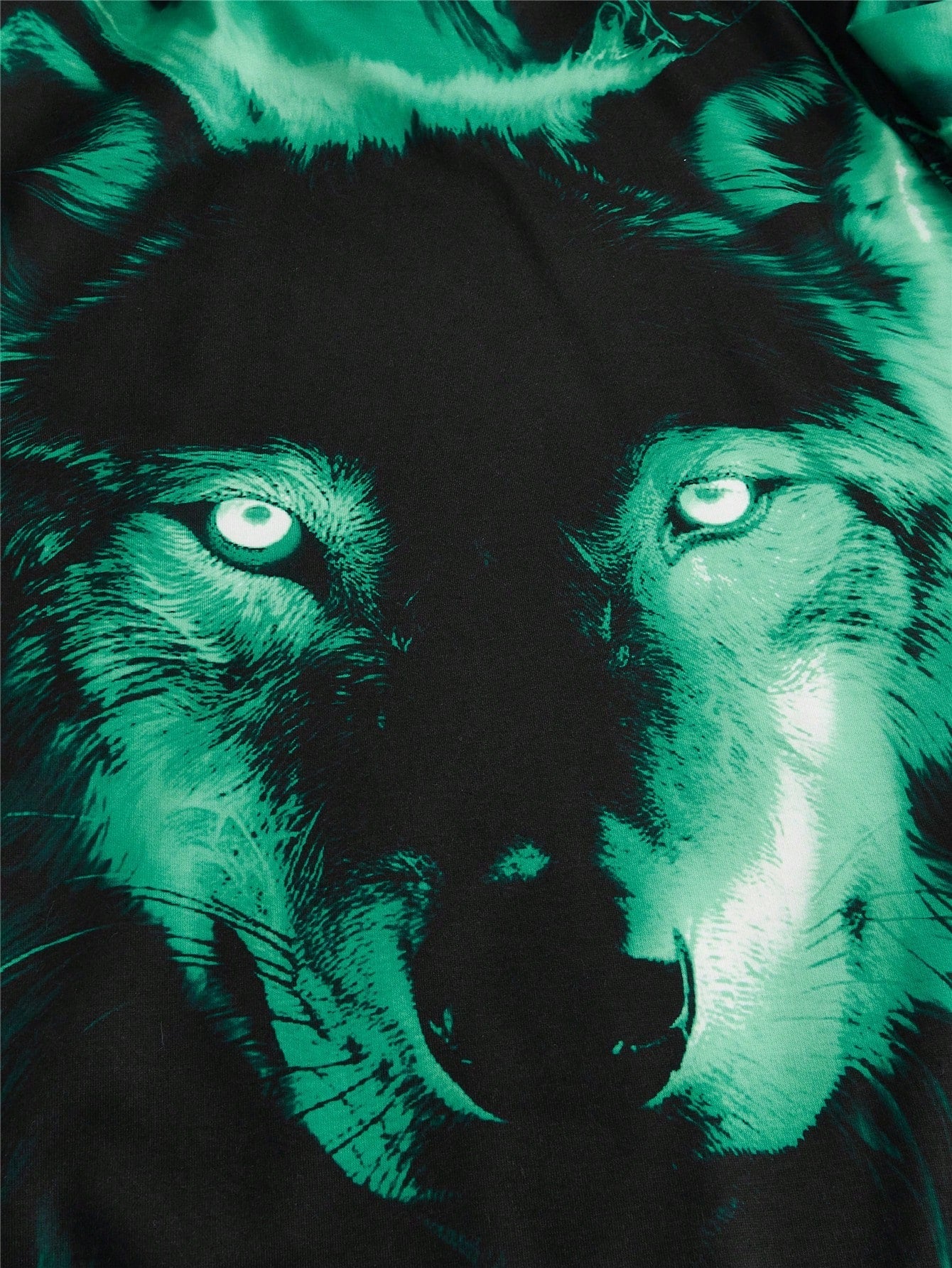 Manfinity Men Wolf Print Hoodie