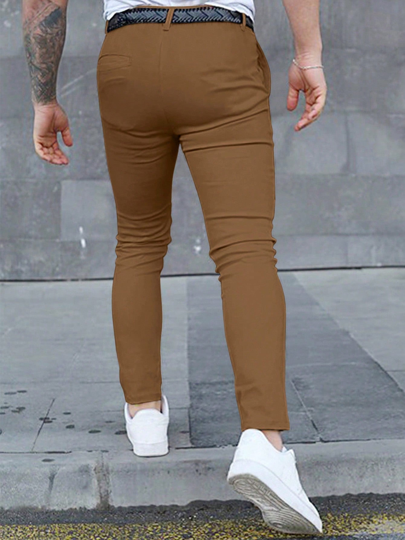 Men's Solid Color Suit Pants