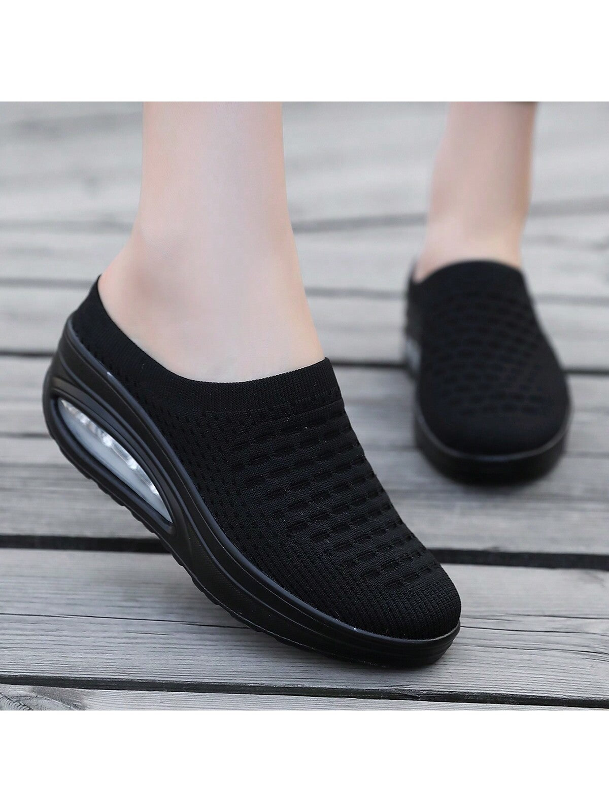 Women's Thick Bottom Sports Sandals Slippers, Casual Wedge Heeled Air Cushion Slides