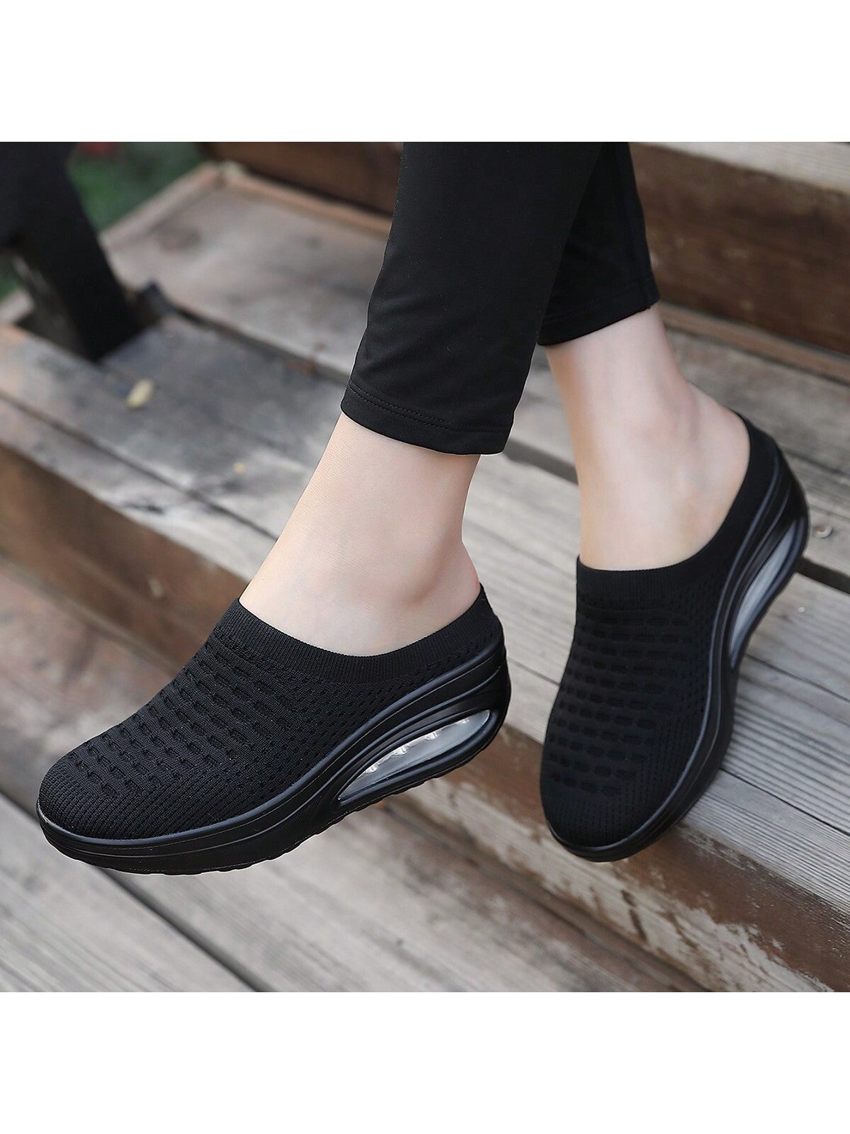 Women's Thick Bottom Sports Sandals Slippers, Casual Wedge Heeled Air Cushion Slides