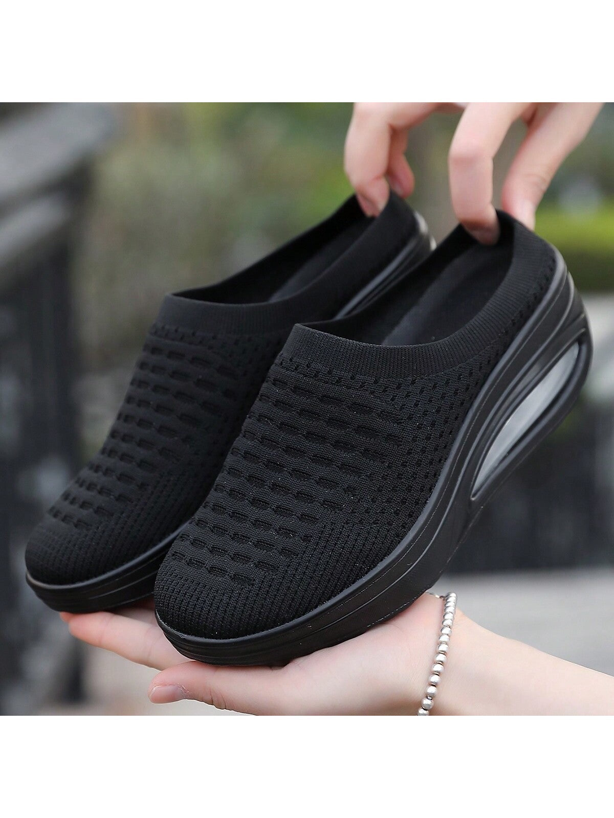 Women's Thick Bottom Sports Sandals Slippers, Casual Wedge Heeled Air Cushion Slides