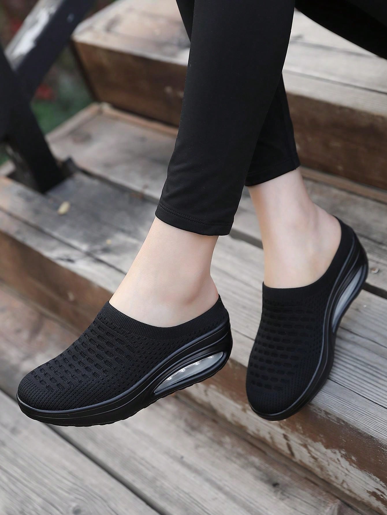 Women's Thick Bottom Sports Sandals Slippers, Casual Wedge Heeled Air Cushion Slides