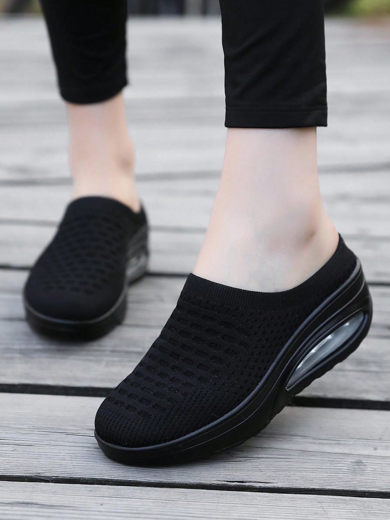 Women's Thick Bottom Sports Sandals Slippers, Casual Wedge Heeled Air Cushion Slides