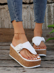 Korean-Style New Thick-Soled Slipper With Toes Strap For Women, Platform Heeled Sandals, Fashionable